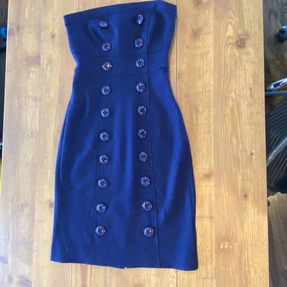 Susana Monaco Elegant Strapless Large Button Dress - Picture 1 of 7